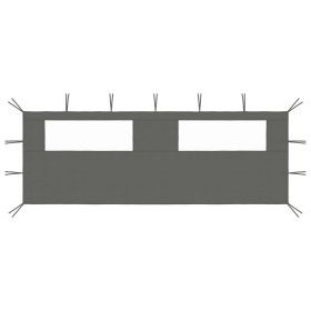 Pavillon-Seitenwand mit Fenstern anthrazitgrau 6x2 m von vidaXL, Zubehör für Pavillons und Pavillons - Ref: Foro24-3070415, P...