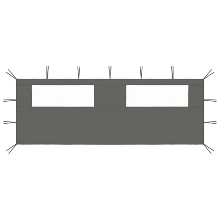 Pavillon-Seitenwand mit Fenstern anthrazitgrau 6x2 m von vidaXL, Zubehör für Pavillons und Pavillons - Ref: Foro24-3070415, P...