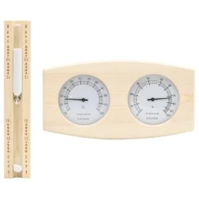 Hygrothermograph und Sanduhr für die Sauna 2 in 1 aus Kiefernholz von vidaXL, Saunazubehör - Ref: Foro24-51686, Preis: 36,42 ...