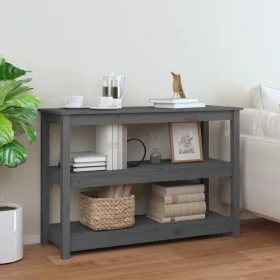 Gray solid pine wood console table 110x40x74 cm by vidaXL, Side tables - Ref: Foro24-821666, Price: 108,31 €, Discount: %