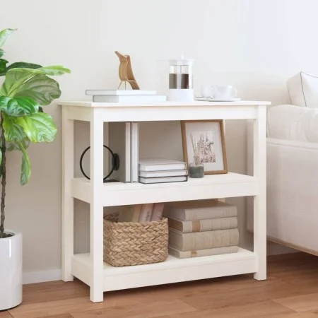 Solid white pine wood console table 80x40x74 cm by vidaXL, Side tables - Ref: Foro24-821670, Price: 97,20 €, Discount: %