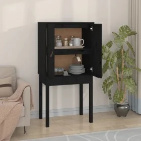 Aparador alto madera maciza de pino negro 60x40x120 cm de vidaXL, Aparadores - Ref: Foro24-821748, Precio: 97,73 €, Descuento: %
