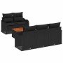 Conjunto de sofá de jardín 6 pcs Negro Poliratán