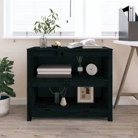 Solid black pine wood bookshelf 80x35x68 cm by vidaXL, Bookcases and shelves - Ref: Foro24-821678, Price: 84,46 €, Discount: %