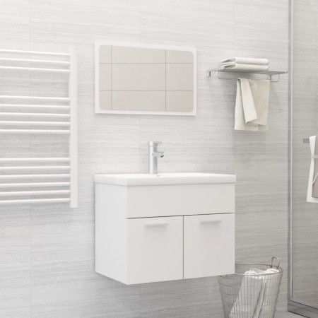 Engineered wood white bathroom furniture set by vidaXL, Bathroom furniture - Ref: Foro24-3070865, Price: 167,19 €, Discount: %