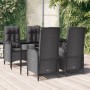 Set de muebles jardín 5 pzas con cojines ratán sintético negro