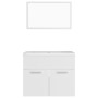 Engineered wood white bathroom furniture set by vidaXL, Bathroom furniture - Ref: Foro24-3070865, Price: 167,19 €, Discount: %