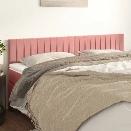 Cabeceros 2 unidades de terciopelo rosa 90x5x78/88 cm de vidaXL, Cabeceros y pies de cama - Ref: Foro24-346283, Precio: 56,19...