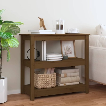 Honey brown solid pine wood console table 80x40x74 cm by vidaXL, Side tables - Ref: Foro24-821672, Price: 92,65 €, Discount: %