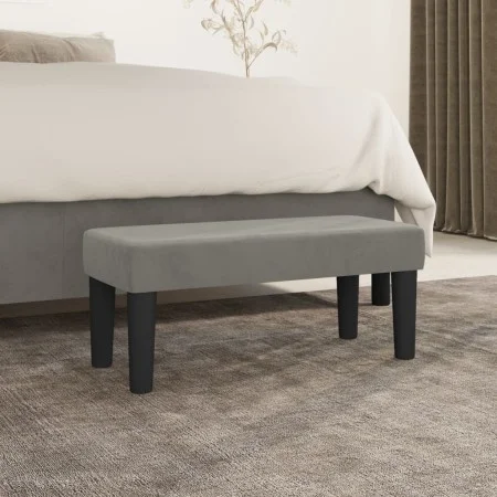 Banco de terciopelo gris claro 70x30x30 cm de vidaXL, Bancos - Ref: Foro24-346638, Precio: 38,53 €, Descuento: %