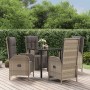 Set comedor jardín 5 pzas y cojines ratán sintético negro gris