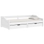 Sofá cama con 2 cajones madera maciza pino blanca IRUN 90x200cm