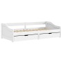 Sofá cama con 2 cajones madera maciza pino blanca IRUN 90x200cm