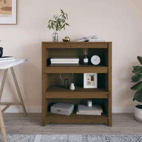 Solid honey brown pine wood shelf 80x35x97 cm by vidaXL, Bookcases and shelves - Ref: Foro24-821682, Price: 112,75 €, Discoun...