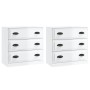 Aparadores 2 uds madera contrachapada blanco brillo