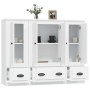 Aparadores altos 3 piezas madera contrachapada blanco