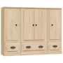 Aparador alto 3 piezas madera contrachapada roble Sonoma