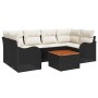 Conjunto de sofá de jardín 7 pcs Negro Poliratán