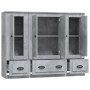 Aparador alto 3 piezas madera contrachapada gris hormigón