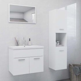 Weißes Badezimmermöbelset aus Holzwerkstoff von vidaXL, Badezimmermöbel - Ref: Foro24-3071135, Preis: 222,17 €, Rabatt: %