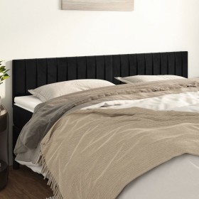 Cabeceros 2 unidades de terciopelo negro 100x5x78/88 cm de vidaXL, Cabeceros y pies de cama - Ref: Foro24-346294, Precio: 59,...
