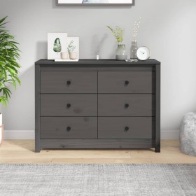 Beistellschrank aus massivem, grauem Kiefernholz, 100 x 40 x 72 cm von vidaXL, Sideboards - Ref: Foro24-821766, Preis: 172,26...