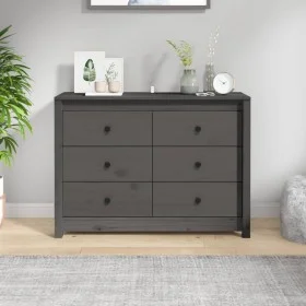 Beistellschrank aus massivem, grauem Kiefernholz, 100 x 40 x 72 cm von vidaXL, Sideboards - Ref: Foro24-821766, Preis: 170,07...