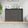 Beistellschrank aus massivem, grauem Kiefernholz, 100 x 40 x 72 cm von vidaXL, Sideboards - Ref: Foro24-821766, Preis: 170,07...
