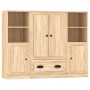 Aparador alto 3 piezas madera contrachapada roble Sonoma