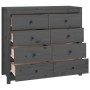 Beistellschrank aus massivem, grauem Kiefernholz, 100 x 40 x 90 cm von vidaXL, Sideboards - Ref: Foro24-821771, Preis: 229,45...