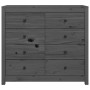 Beistellschrank aus massivem, grauem Kiefernholz, 100 x 40 x 90 cm von vidaXL, Sideboards - Ref: Foro24-821771, Preis: 229,45...