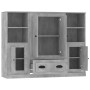 Aparador alto 3 piezas madera contrachapada gris hormigón