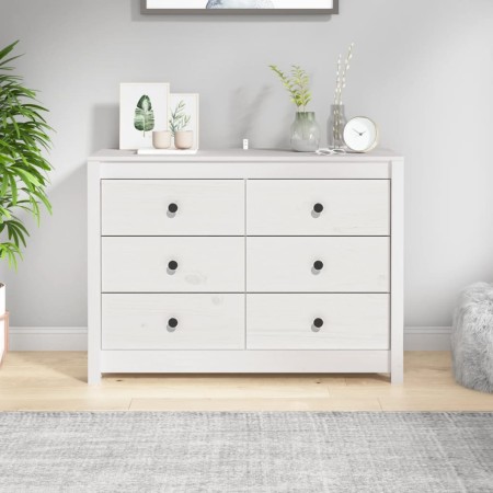 Armario auxiliar de madera maciza de pino blanco 100x40x72 cm de vidaXL, Aparadores - Ref: Foro24-821765, Precio: 152,08 €, D...
