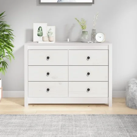 Beistellschrank aus massivem weißem Kiefernholz, 100 x 40 x 72 cm von vidaXL, Sideboards - Ref: Foro24-821765, Preis: 150,31 ...