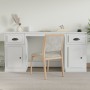 Escritorio con armario madera contrachapada blanco