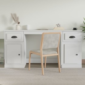 Escritorio con armario madera contrachapada blanco
