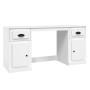 Escritorio con armario madera contrachapada blanco