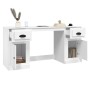 Escritorio con armario madera contrachapada blanco