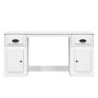 Escritorio con armario madera contrachapada blanco