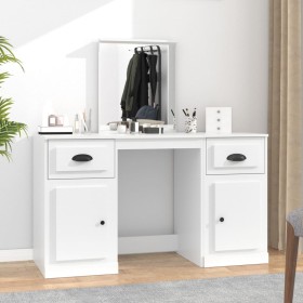 Tocador con espejo blanco 130x50x132,5 cm