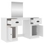 Tocador con espejo blanco 130x50x132,5 cm