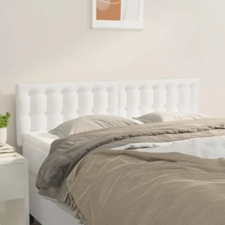 Cabeceros 2 unidades cuero sintético blanco 72x5x78/88 cm de vidaXL, Cabeceros y pies de cama - Ref: Foro24-346465, Precio: 7...