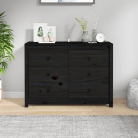 Armario auxiliar madera maciza de pino negro 100x40x72 cm de vidaXL, Aparadores - Ref: Foro24-821768, Precio: 172,26 €, Descu...
