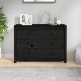 Armario auxiliar madera maciza de pino negro 100x40x72 cm de vidaXL, Aparadores - Ref: Foro24-821768, Precio: 172,16 €, Descu...