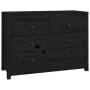 Solid black pine wood auxiliary cabinet 100x40x72 cm by vidaXL, Sideboards - Ref: Foro24-821768, Price: 172,26 €, Discount: %