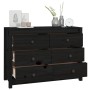 Beistellschrank aus massivem schwarzem Kiefernholz, 100 x 40 x 72 cm von vidaXL, Sideboards - Ref: Foro24-821768, Preis: 172,...