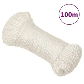 White polypropylene work rope 3 mm 100 m by vidaXL, Ropes and metal cords - Ref: Foro24-153037, Price: 13,16 €, Discount: %