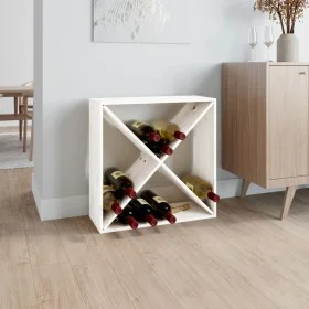 Solid white pine wood wine rack 62x25x62 cm by vidaXL, Wine and liquor cabinets - Ref: Foro24-821760, Price: 56,29 €, Discoun...