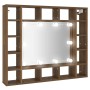 Mueble con espejo y LED marrón roble 91x15x76,5 cm de vidaXL, Tocadores de baño - Ref: Foro24-820450, Precio: 69,60 €, Descue...