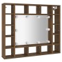 Mueble con espejo y LED marrón roble 91x15x76,5 cm de vidaXL, Tocadores de baño - Ref: Foro24-820450, Precio: 69,60 €, Descue...